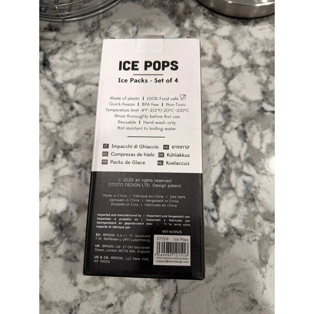 Ototo ice pops ice packs set of four